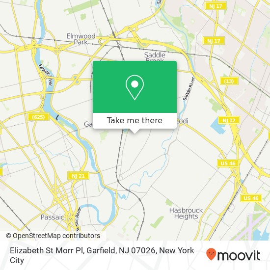 Elizabeth St Morr Pl, Garfield, NJ 07026 map