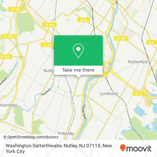 Mapa de Washington Satterthwaite, Nutley, NJ 07110