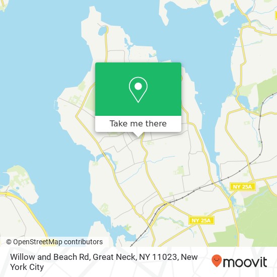 Mapa de Willow and Beach Rd, Great Neck, NY 11023