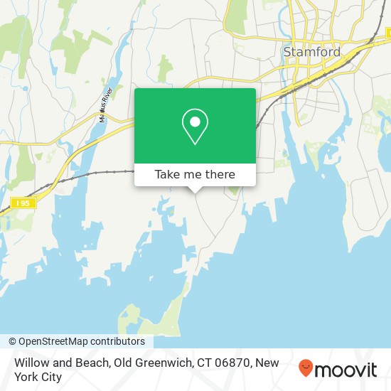 Mapa de Willow and Beach, Old Greenwich, CT 06870