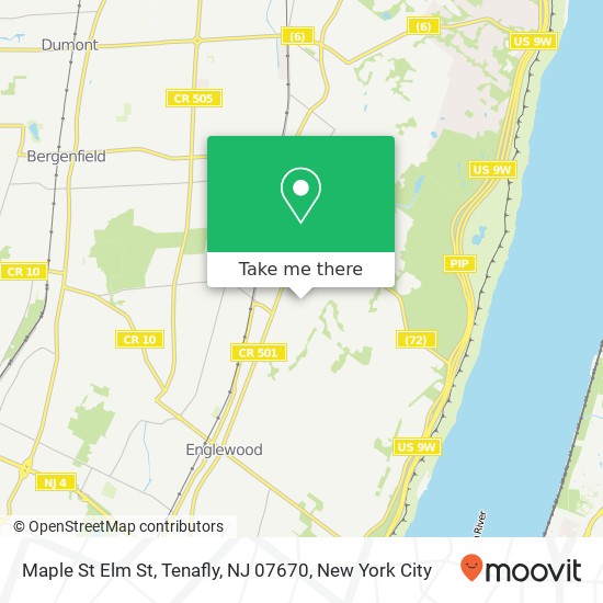 Mapa de Maple St Elm St, Tenafly, NJ 07670