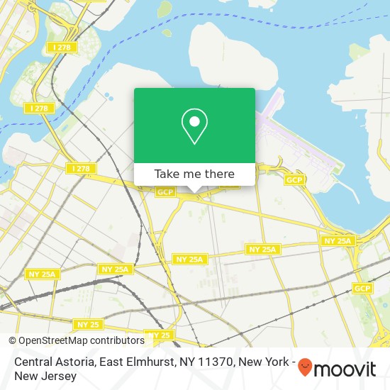 Mapa de Central Astoria, East Elmhurst, NY 11370