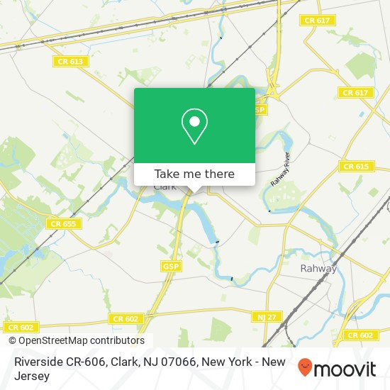 Mapa de Riverside CR-606, Clark, NJ 07066