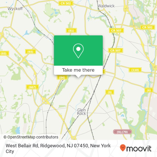 West Bellair Rd, Ridgewood, NJ 07450 map