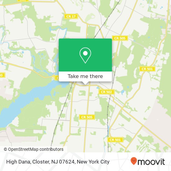 Mapa de High Dana, Closter, NJ 07624