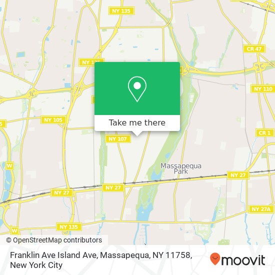 Mapa de Franklin Ave Island Ave, Massapequa, NY 11758