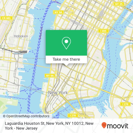 Laguardia Houston St, New York, NY 10012 map