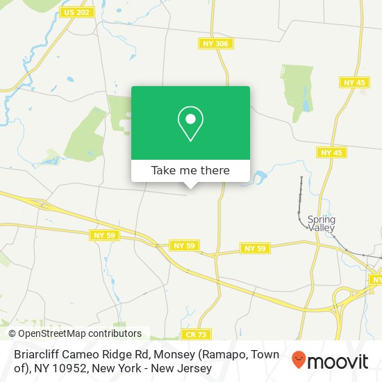 Mapa de Briarcliff Cameo Ridge Rd, Monsey (Ramapo, Town of), NY 10952