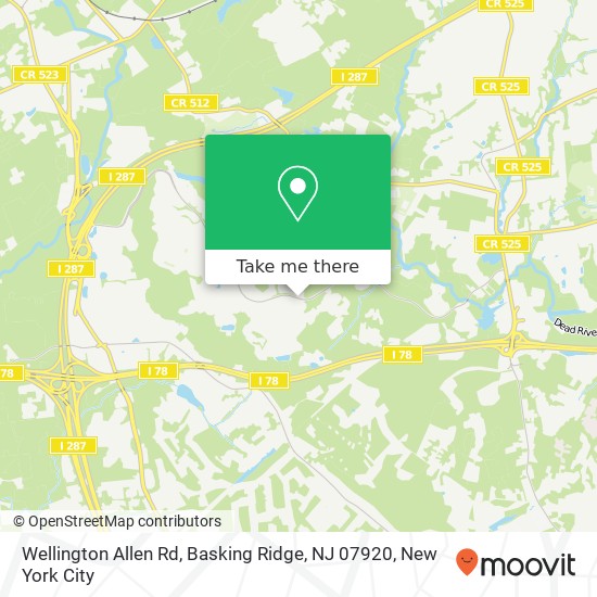 Mapa de Wellington Allen Rd, Basking Ridge, NJ 07920