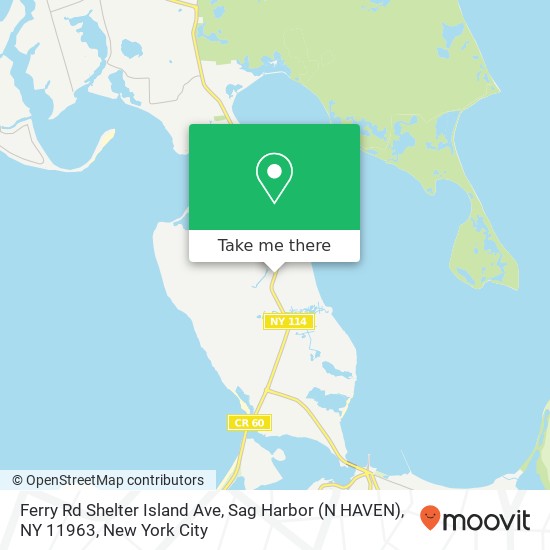 Mapa de Ferry Rd Shelter Island Ave, Sag Harbor (N HAVEN), NY 11963