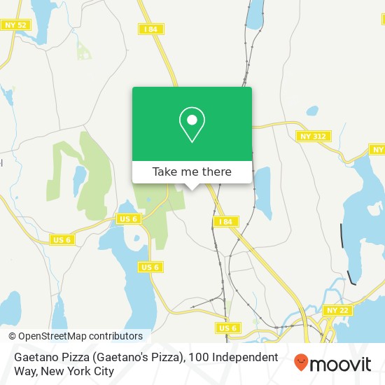 Mapa de Gaetano Pizza (Gaetano's Pizza), 100 Independent Way