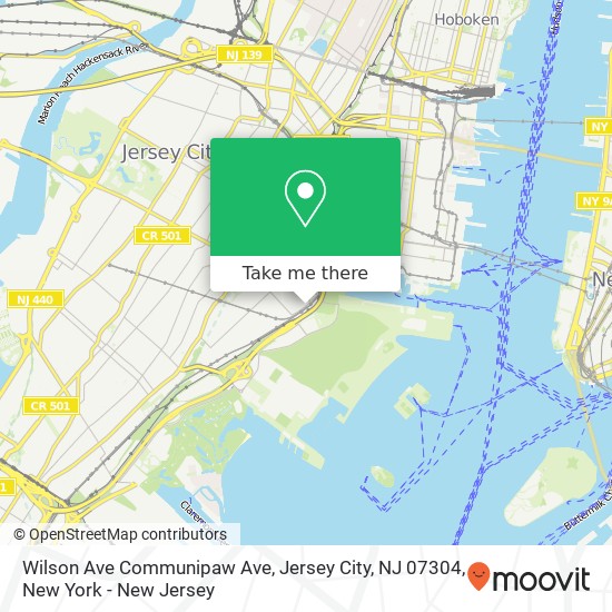 Mapa de Wilson Ave Communipaw Ave, Jersey City, NJ 07304