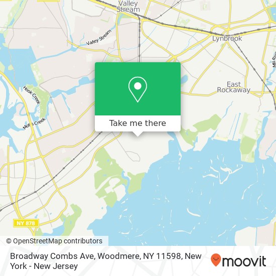 Mapa de Broadway Combs Ave, Woodmere, NY 11598
