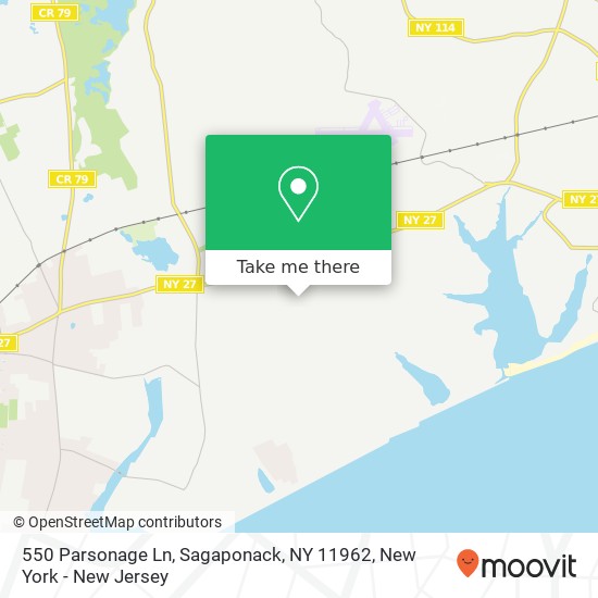 Mapa de 550 Parsonage Ln, Sagaponack, NY 11962