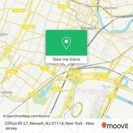 Mapa de Clifton RT-27, Newark, NJ 07114