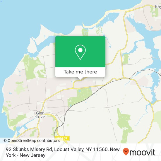 Mapa de 92 Skunks Misery Rd, Locust Valley, NY 11560