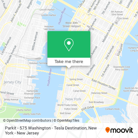Mapa de Parkit - 575 Washington - Tesla Destination