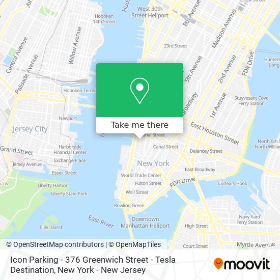 Icon Parking - 376 Greenwich Street - Tesla Destination map