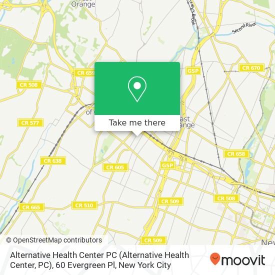 Mapa de Alternative Health Center PC (Alternative Health Center, PC), 60 Evergreen Pl