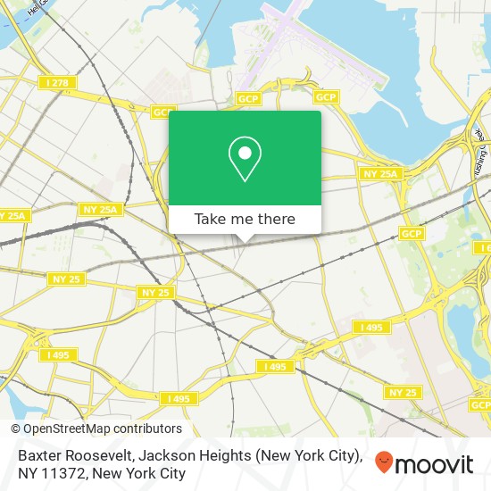 Baxter Roosevelt, Jackson Heights (New York City), NY 11372 map