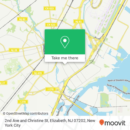 2nd Ave and Christine St, Elizabeth, NJ 07202 map