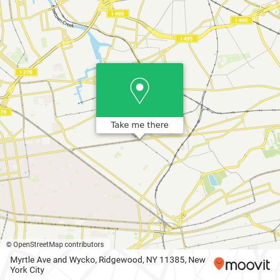 Mapa de Myrtle Ave and Wycko, Ridgewood, NY 11385
