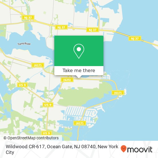 Wildwood CR-617, Ocean Gate, NJ 08740 map