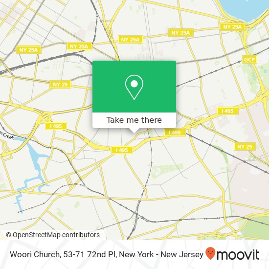 Woori Church, 53-71 72nd Pl map