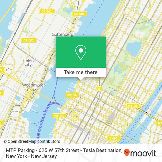 MTP Parking - 625 W 57th Street - Tesla Destination map