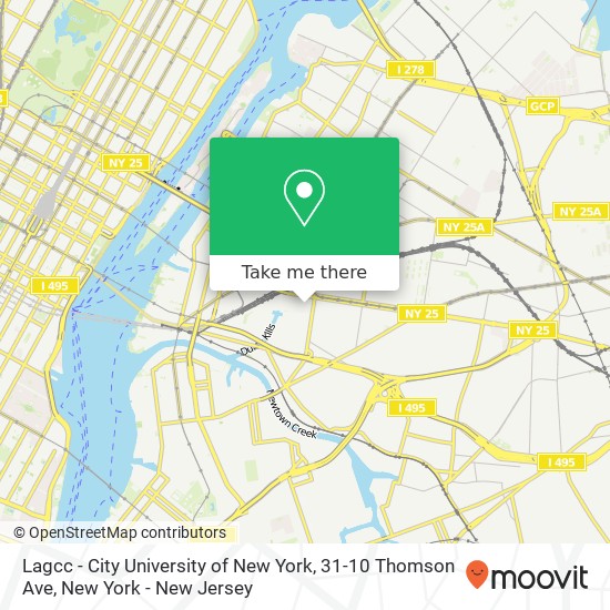 Lagcc - City University of New York, 31-10 Thomson Ave map