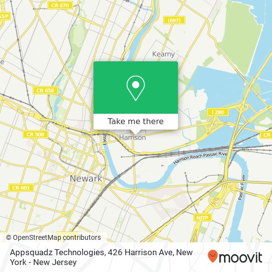 Mapa de Appsquadz Technologies, 426 Harrison Ave