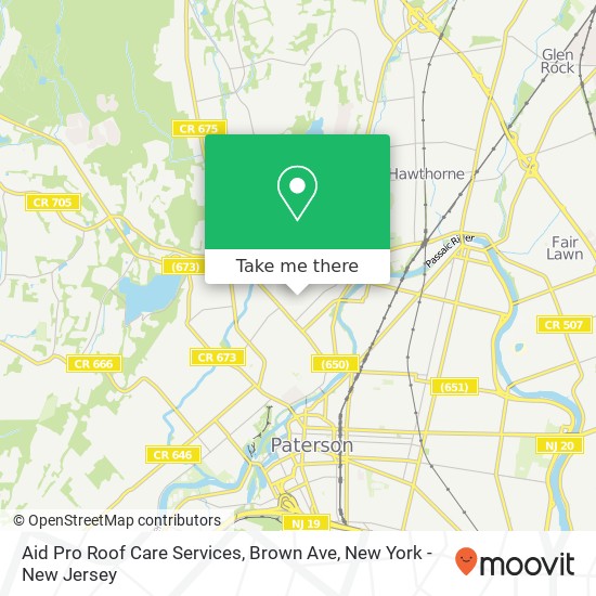 Aid Pro Roof Care Services, Brown Ave map