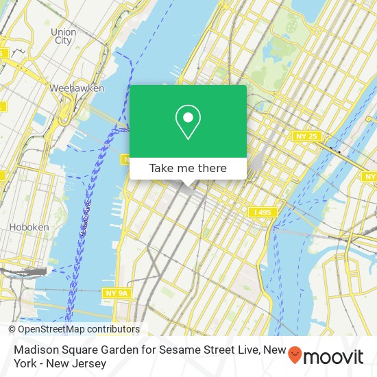 Madison Square Garden for Sesame Street Live map