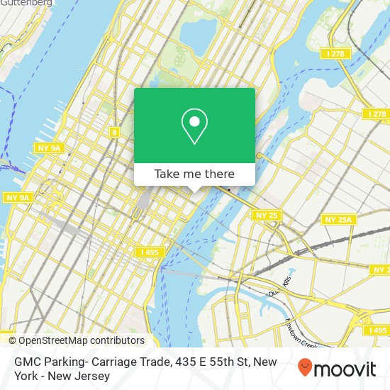 Mapa de GMC Parking- Carriage Trade, 435 E 55th St
