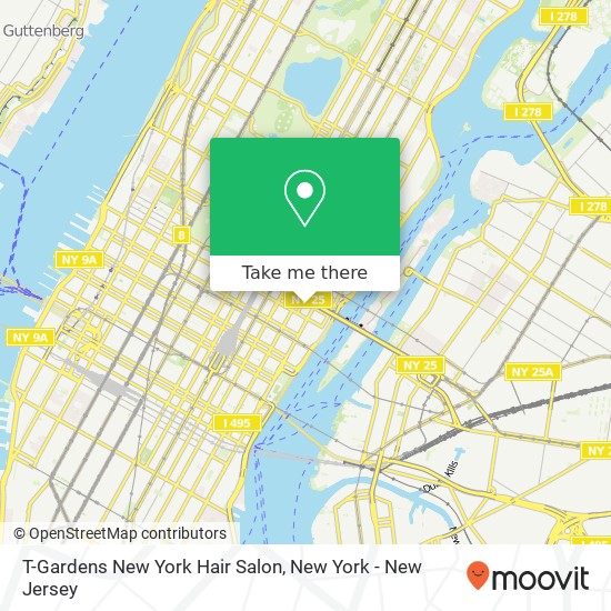 T-Gardens New York Hair Salon map