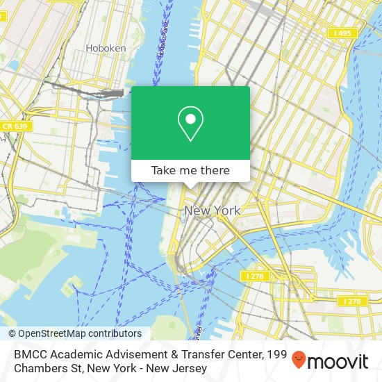 Mapa de BMCC Academic Advisement & Transfer Center, 199 Chambers St