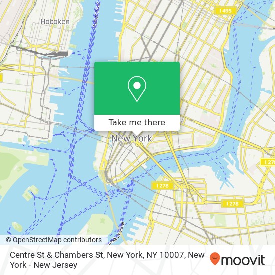 Mapa de Centre St & Chambers St, New York, NY 10007