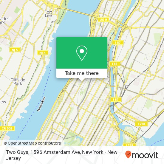 Mapa de Two Guys, 1596 Amsterdam Ave