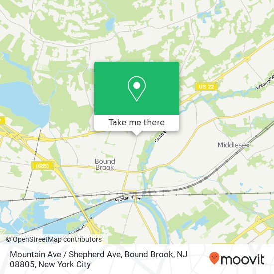 Mountain Ave / Shepherd Ave, Bound Brook, NJ 08805 map