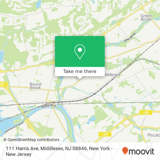 Mapa de 111 Harris Ave, Middlesex, NJ 08846