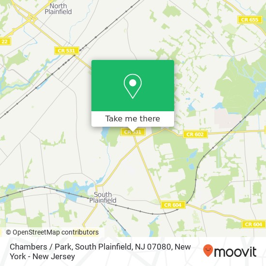 Mapa de Chambers / Park, South Plainfield, NJ 07080