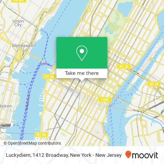 Luckydiem, 1412 Broadway map