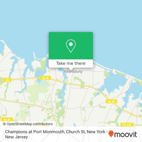 Champions at Port Monmouth, Church St map