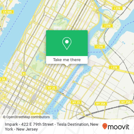 Impark - 422 E 79th Street - Tesla Destination map