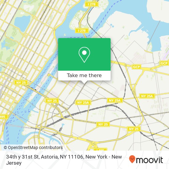 Mapa de 34th y 31st St, Astoria, NY 11106