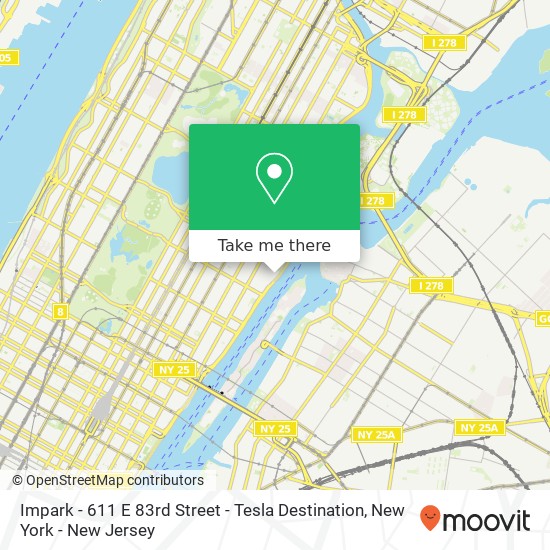 Mapa de Impark - 611 E 83rd Street - Tesla Destination