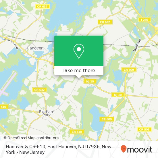 Hanover & CR-610, East Hanover, NJ 07936 map