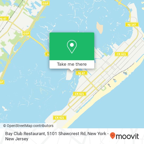 Mapa de Bay Club Restaurant, 5101 Shawcrest Rd