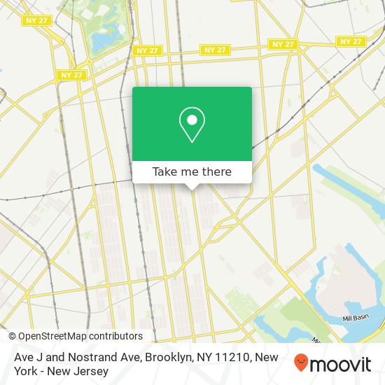 Mapa de Ave J and Nostrand Ave, Brooklyn, NY 11210