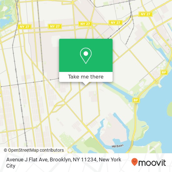 Mapa de Avenue J Flat Ave, Brooklyn, NY 11234